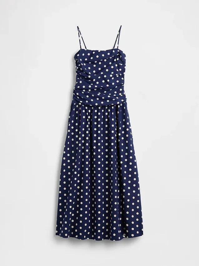 Poplin Drop-Waist Maxi Dress