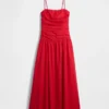 Poplin Drop-Waist Maxi Dress