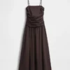 Poplin Drop-Waist Maxi Dress