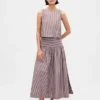 Poplin Drop-Waist Maxi Skirt