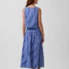 Poplin Drop-Waist Maxi Skirt
