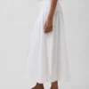 Poplin Drop-Waist Maxi Skirt