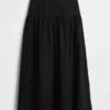 Poplin Drop-Waist Maxi Skirt