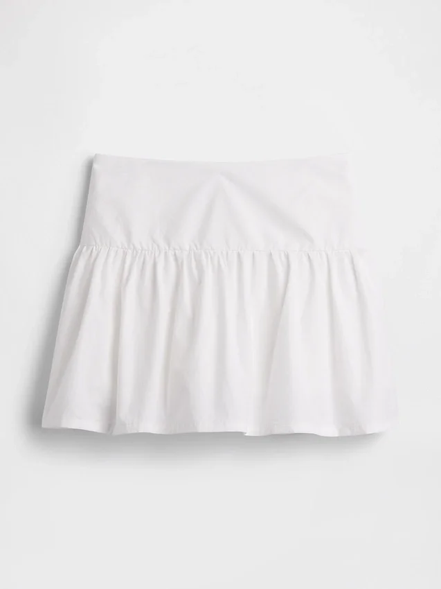 Poplin Drop-Waist Mini Skort