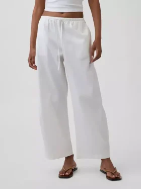 Poplin Easy Barrel Pants
