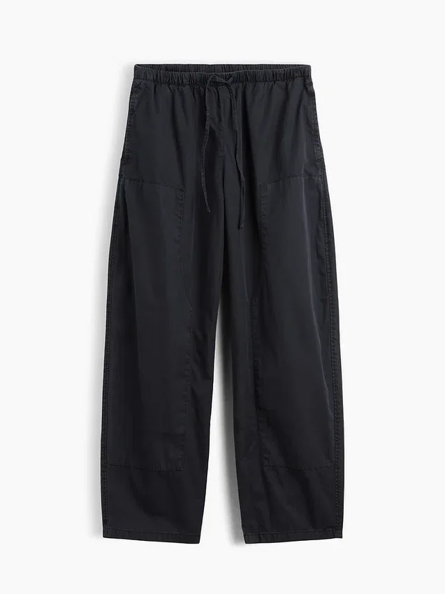 Poplin Easy Double-Knee Barrel Pants