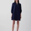 Poplin Henley Mini Dress