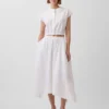 Poplin Midi Handkerchief Skirt