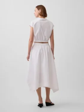 Poplin Midi Handkerchief Skirt