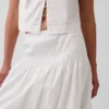 Poplin Pintuck Maxi Skirt