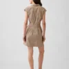 Poplin Stripe Cinched Mini Shirtdress