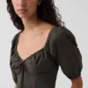 Puff-Sleeve Corset Maxi Dress
