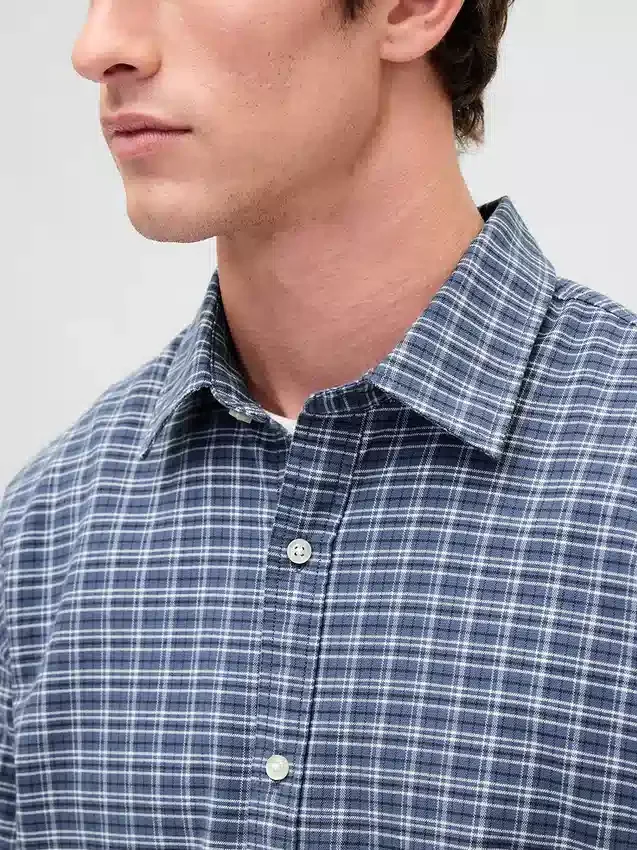 Relaxed Crop Straight-Hem Oxford Shirt