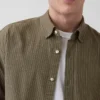 Relaxed Crop Straight-Hem Oxford Shirt
