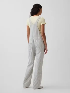 Relaxed Denim Stripe Overalls
