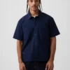 Relaxed Straight-Hem Utility Shirt