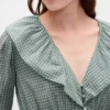 Ruffle Collar V-Neck Top