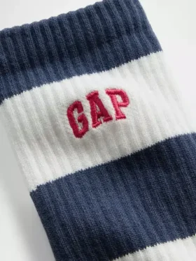 Rugby Stripe Logo Crew Socks