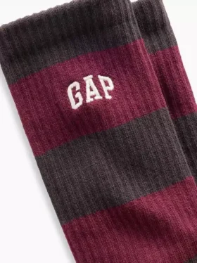 Rugby Stripe Logo Crew Socks