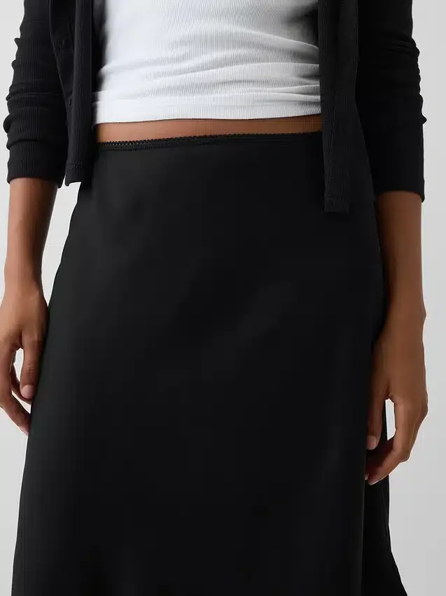 Satin Bias-Cut Skirt