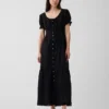 Scoop-Neck Lace-Trim Tiered Maxi Dress