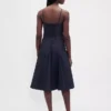 Seamed V-Neck Midi Dress