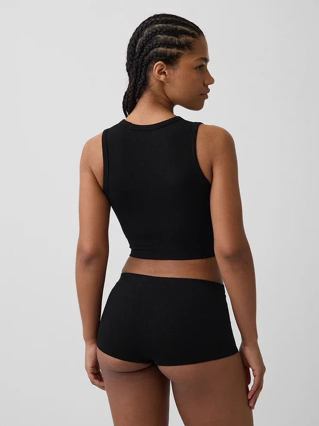 Seamless Rib Crop Tank Top