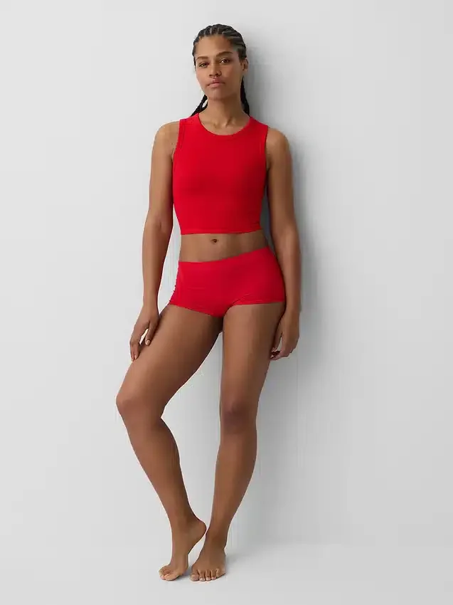Seamless Rib Crop Tank Top