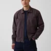 Seersucker Zip Shirt Jacket