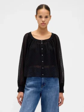 Sheer Button-Front Top