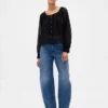 Sheer Button-Front Top