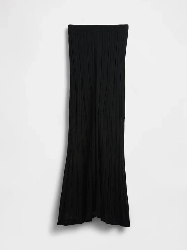 Sheer Maxi Sweater Skirt
