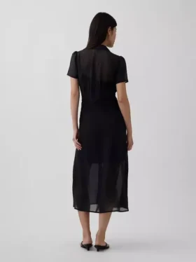 Sheer Midi Shirtdress