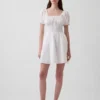 Smocked-Waist Mini Dress