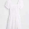 Smocked-Waist Mini Dress