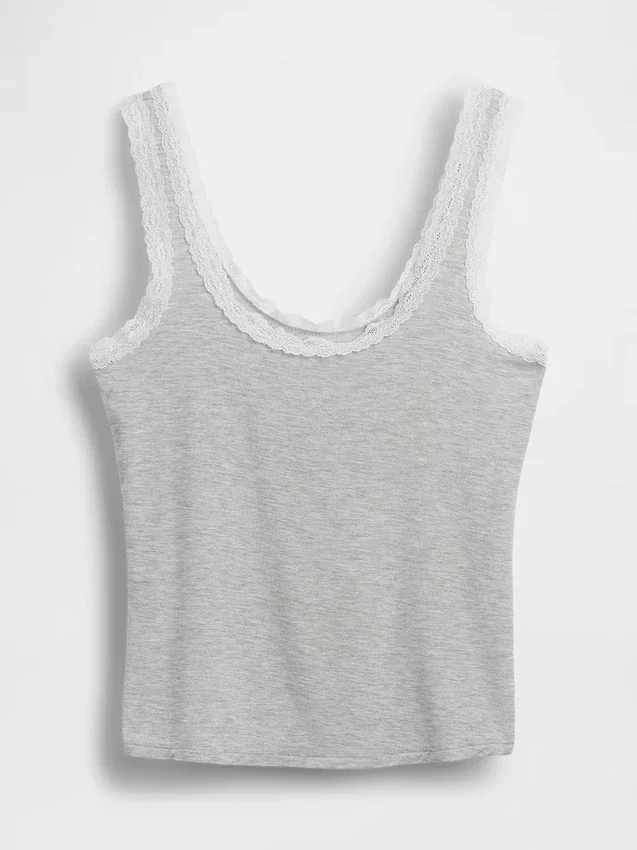 Softest Modal Lace-Trim Pj Tank Top