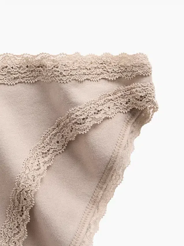 Softest Organic Stretch Cotton Lace-Trim Bikini