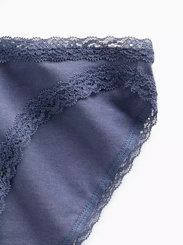 Softest Organic Stretch Cotton Lace-Trim Bikini