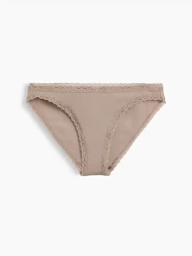 Softest Organic Stretch Cotton Lace-Trim Bikini