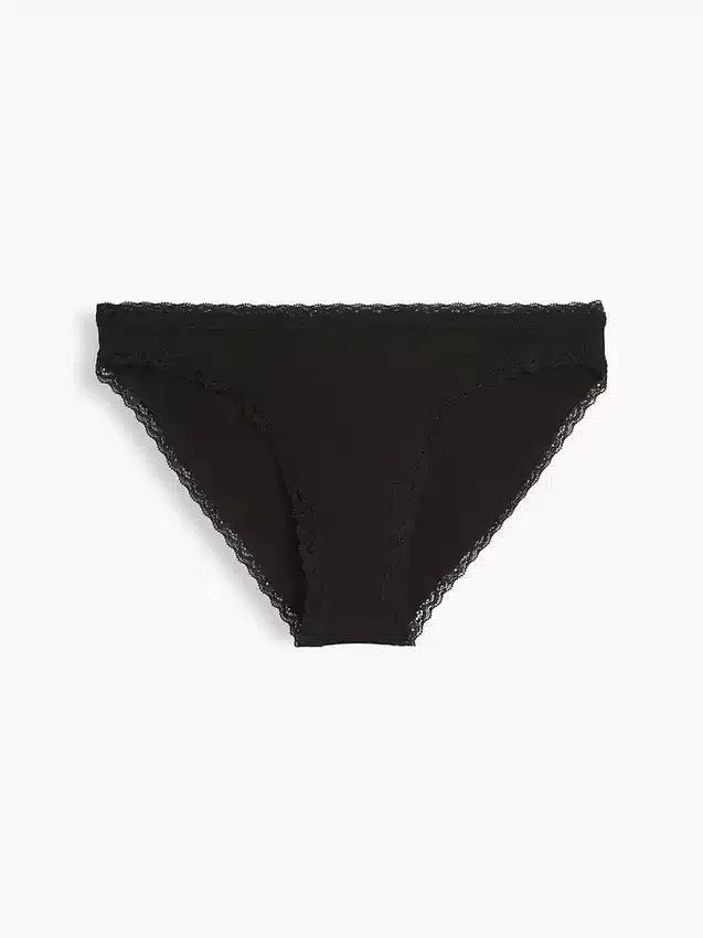 Softest Organic Stretch Cotton Lace-Trim Bikini