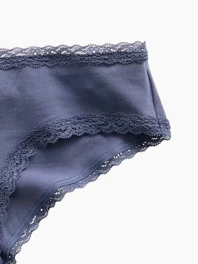 Softest Organic Stretch Cotton Lace-Trim Cheeky Hipster