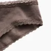 Softest Organic Stretch Cotton Lace-Trim Cheeky Hipster