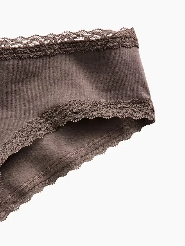 Softest Organic Stretch Cotton Lace-Trim Cheeky Hipster