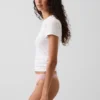 Softest Organic Stretch Cotton Lace-Trim Thong
