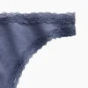 Softest Organic Stretch Cotton Lace-Trim Thong