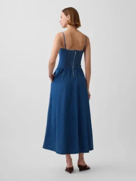 Strapless Denim Maxi Dress