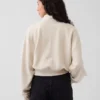 Textured Cotton Oversized Half-Zip Pullover