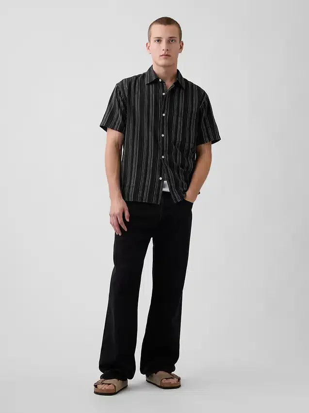 Textured Linen-Cotton Shirt