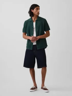 Textured Relaxed Sweater Shirt