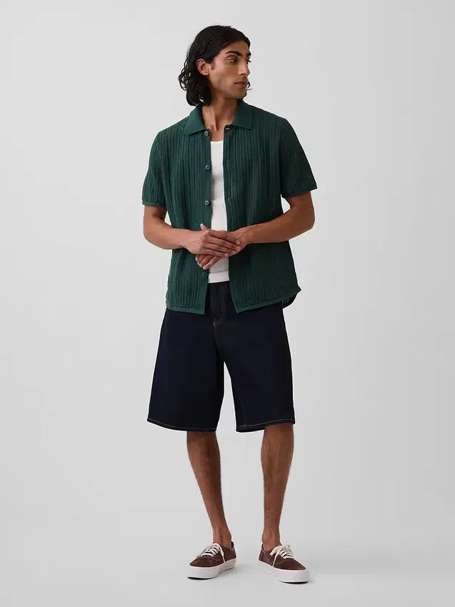 Textured Relaxed Sweater Shirt